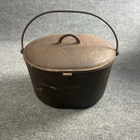ANTIQUE CAST IRON GRISWOLD WAGNER OVAL ROASTER 1300 AND 1301 POT & LID