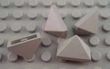 LEGO Lot of 4 Light Gray 2x1 Triple Curved Roof Peak Slopes