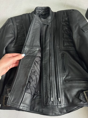 Belstaff Racing Leather Jacket Black Mens S Size F1 Formula Uno Rare Luxury - Picture 11 of 21