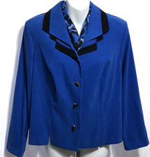 Sag Harbor blazer jacket 16WP Blue/Blk Scarf Accent career work