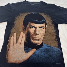 Vintage 1991 Star Trek Spock Live Long and Prosper T-shirt Sz L Changes USA