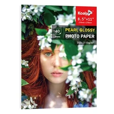 Koala Pearl Glossy Thin Photo Paper 8.5x11 Inches 40 Sheets 30lbs Shiny for D...