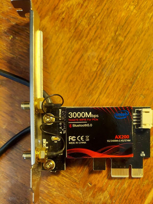 Intel AX200 PCIe x1 Wireless Card WiFi 6 Bluetooth 5.0 3000 Mbps