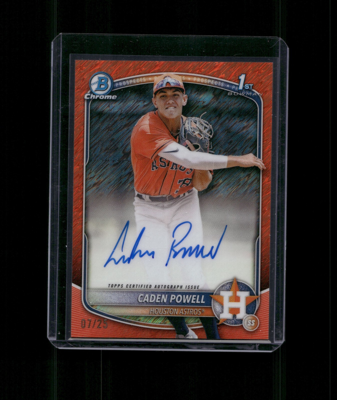 2025 Bowman Chrome Caden Powell #CPA-CPO Orange Shimmer Refractor Auto /25