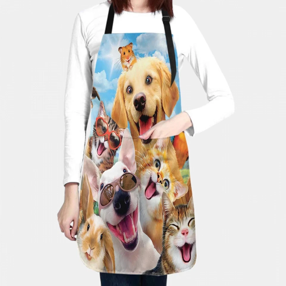 Divertido Delantal para Perros con Bolsillos Lindos Perros Delantales de Acicalamiento para Mujeres Hombres Impermeable... Foto 3 de 4