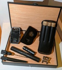 Zigarren Geschenk-Set mit Humidor, Etui, Cutter, Poker, Jet-Feuerzeug, PASSATORE