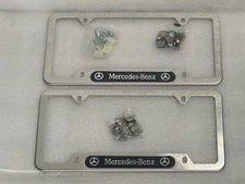 2 pcs Mercedes Reversed Style STAINLESS STEEL CHROME License Plate Frame set #3