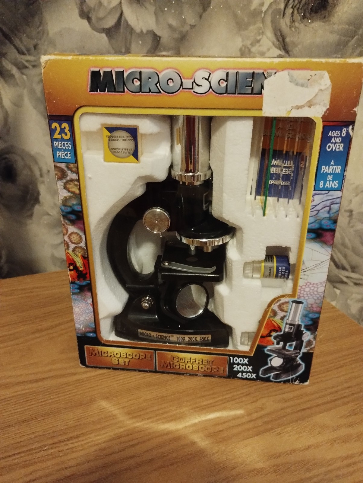 Coffret Microscope Micro-Science Microscope Set 100x 200x 450x 8+ Years