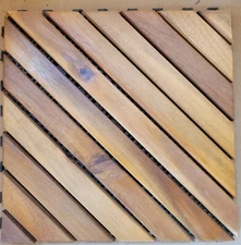 14 boxes Vifah Premium Plantation Teak 12 Slat Diagonal Interlocking Deck Tiles