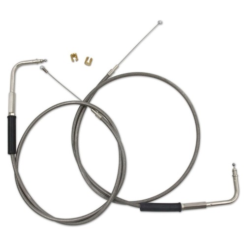 Set cavi acceleratore e inattivo per cavo inattivo in acciaio inox FXST FLST 56579-02A - Foto 4 di 8