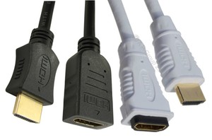 HDMI-1-4-GOLD-EXTENSION-Cable-High-Speed-With-Ethernet-Male-Female-BLACK-WHITE