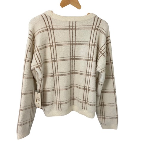 Suéter Pullover Visón Jacquard Cyrus Hamilton Ventana Beige Tostado XL Suave NUEVO - Imagen 9 de 10