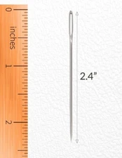 5 Large Eye Heavy Duty Sewing Needles, 2.4 inch Big Eye Embroidery Needle. USA