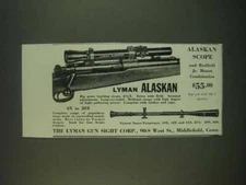 1940 Lyman Alaskan and Super-Targetspot Scopes Ad