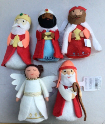 New Target Wondershop 5 NATIVITY ORNAMENTS Three Wise Men, Shepherd, Angel 2023