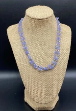 DOUG PAULUS 'dp'-Sterling Double Stranded Tanzanite Chip Necklace-MADE IN INDIA