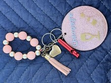Champagne Beaded Keyring