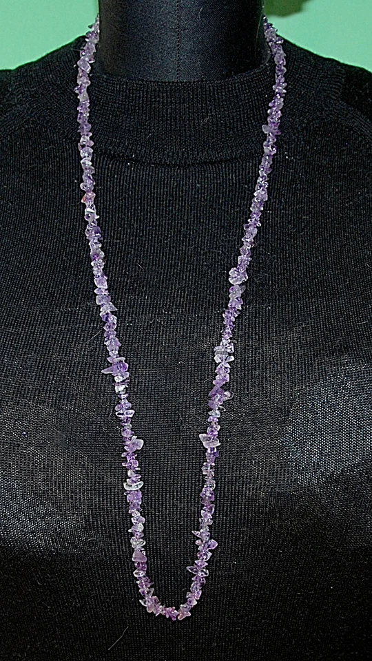 Collana in pietra dura di ametista • Vintage - Immagine 2 di 4