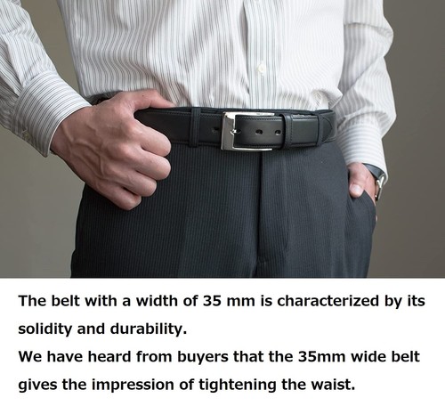 Genuine Leather Belt Width 35mm Himeji Leather Gentleman Recommended Item - Picture 45 of 58