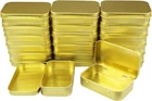 10 Pieces Rectangular Metal Empty Hinged Tins Containers Basic Necessities Home