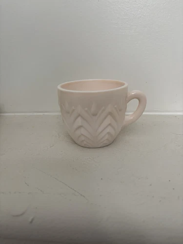 Vintage Jeannette Shell Pink Milk Glass Cup