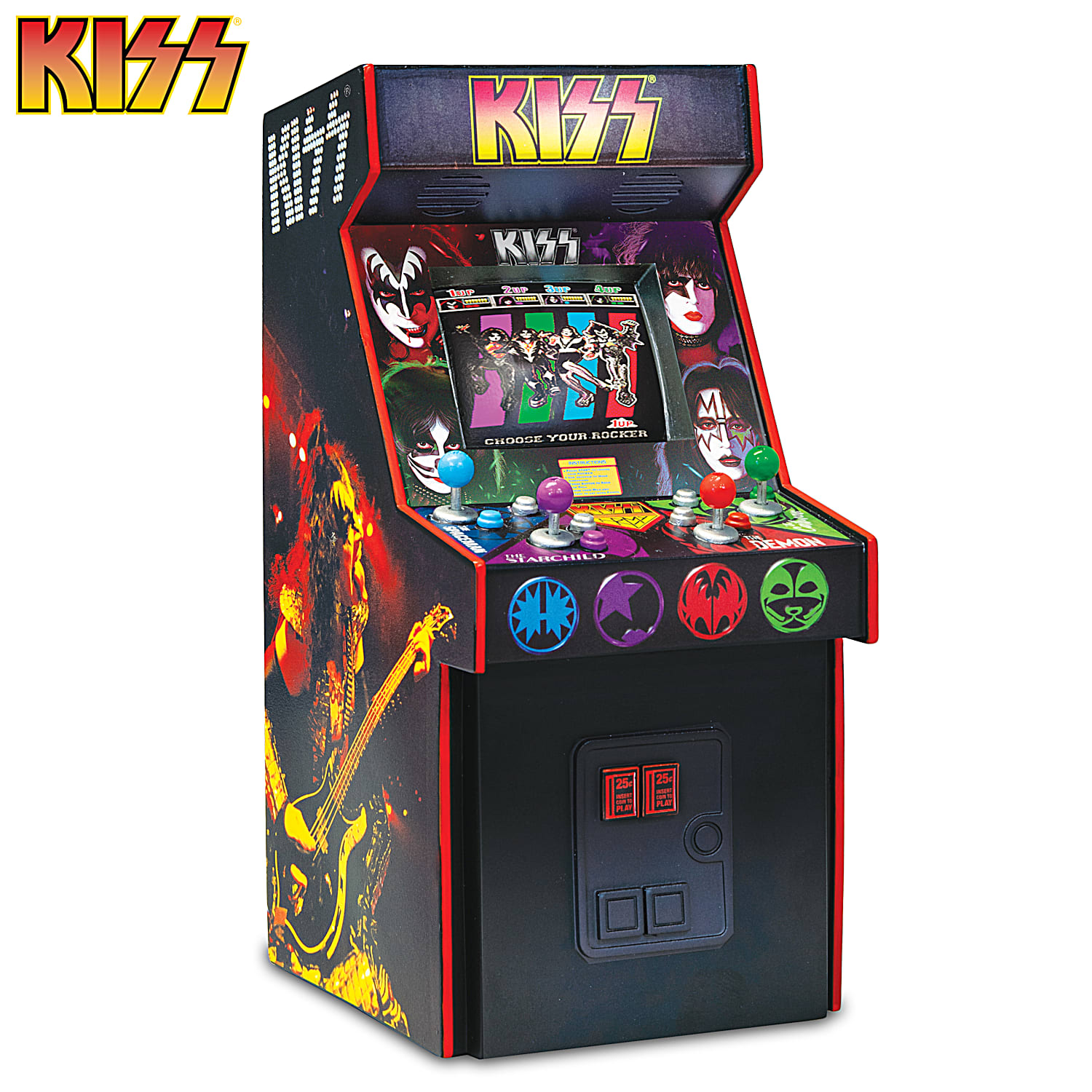 Bradford Exchange KISS Light-Up Musical Miniature Arcade Sculpture NEW