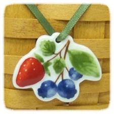 Longaberger Berry Fruit Medley Basket Tie On New In Box Genuine Pottery