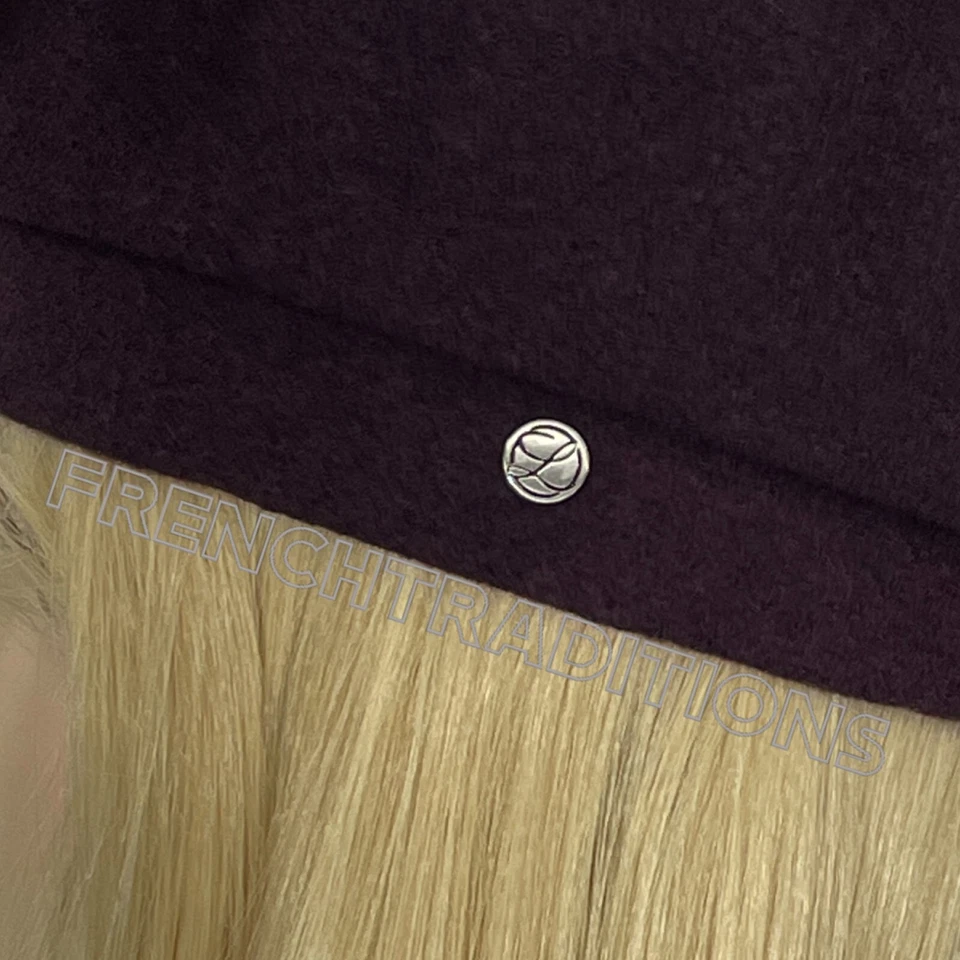 Laulhere 100% Wool Beret Hat Coco Eggplant with Black Bow -Made France 7 -7 1/8 - Image 4 of 4