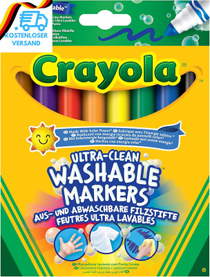 CRAYOLA Filzstifte Kinder Auswaschbar, Malstifte Set in 8 Verschiedenen Farbtöne