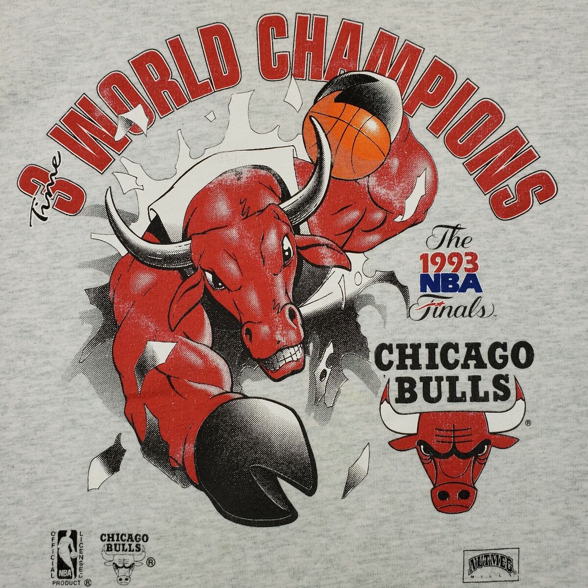 Vintage 1993 Nutmeg Chicago Bulls Championship 2 Sided T Vintage 1993 Nutmeg Chicago Bulls Championship 2 Sided T