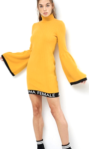 bell sleeve jumper dress