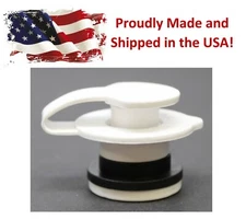 White Standard Cooler Drain Plug Assembly for Coleman Coolers - 1" Shaft Length