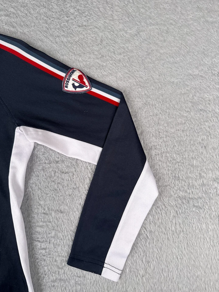 Rossignol Cycling Jersey Womens Small Blue White Full Zip Long Sleeve Polyester - Image 2 of 4