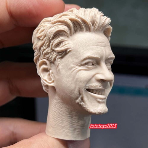 1:6 Man Tony Stark Smile Head Sculpt Model For 12" Male Soldier Body Toy - Picture 4 of 4