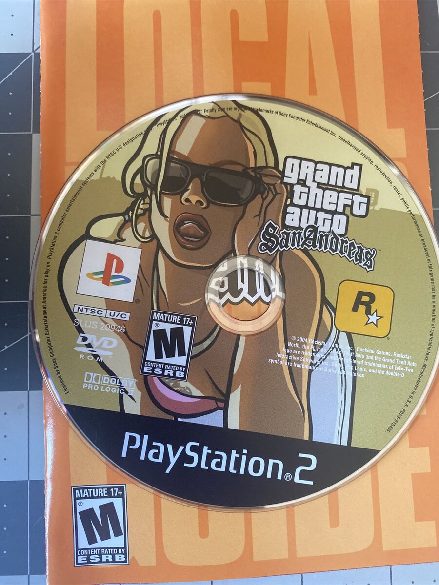 Grand Theft Auto San Andreas PS2 PAL Manual and Map *Complete*