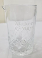 Maker's Mark Crystal Cocktail Mixing Mix Glass with Pour Spout diamond pattern