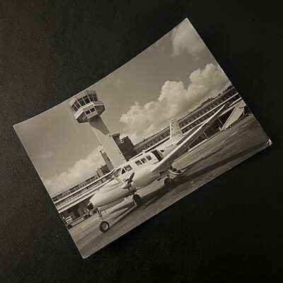 Vintage Black And White Propeller Beechcraft A-20 Plane Photo Tower 5'' x 3.5''