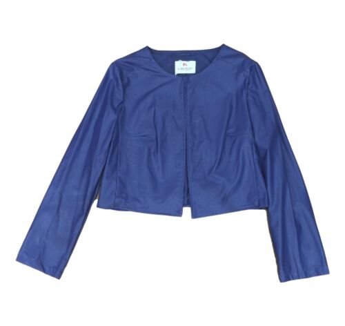 LISA KOTT Jacket Leatherette Blue Art. LK2033 Curvy Style - Picture 1 of 2