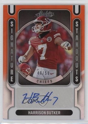 2022 Panini Absolute Signature Standouts Orange /50 Harrison Butker Auto 1dm4