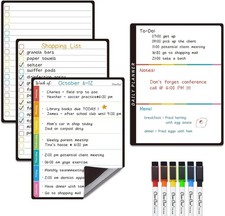 Magnetic Dry Erase List Board Weekly, Daily, 2 List 6.5"W x 8.5"H