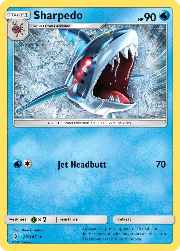 Pokemon Sharpedo [SM - Guardians Rising - 28/145]