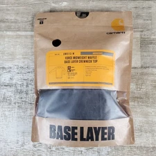 Carhartt Force Midweight Waffle Base Layer Crewneck Top Sz Small Navy Shirt 