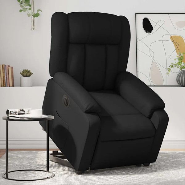 Relaxsessel Mit Aufstehhilfe Elektrisch, Kunstleder Schwarz, Senioren Sessel-image