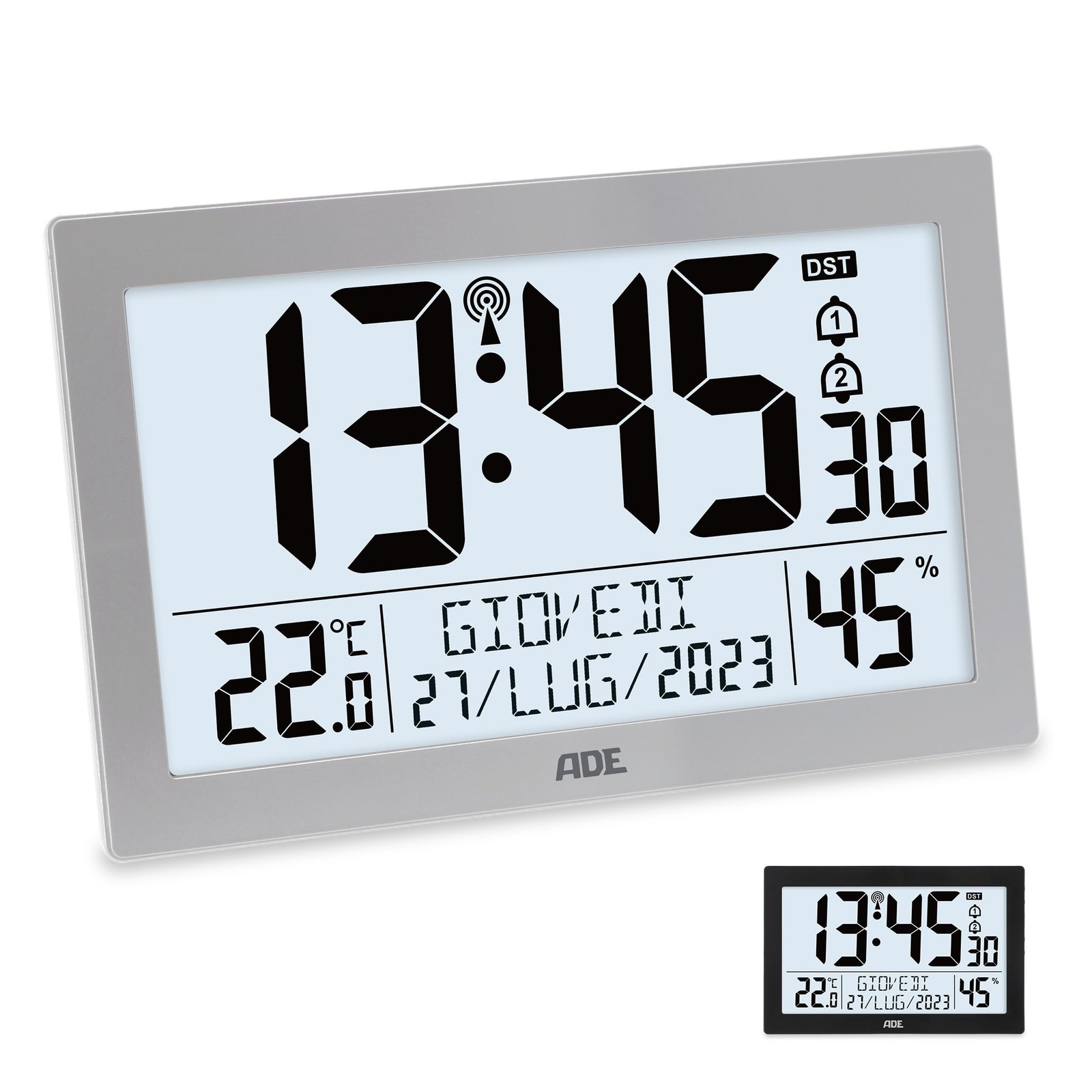 ADE Orologio digitale radiocontrollato con grande display XL | data e giorno del - 1