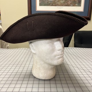 Repro "Dirty Billy" 18th Century dark brown Wool Man's Tricorn SZ 7 1/8 #107
