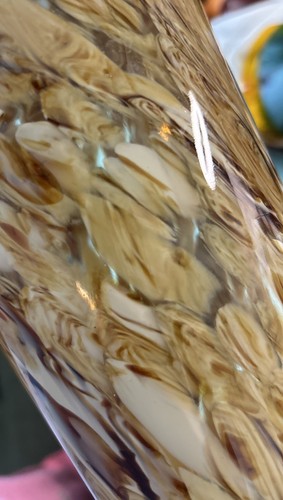 Vaso vetro artistico vintage cioccolato vaniglia vortice 10,5"H decorazione pesante soffiato a mano - Foto 8 di 12