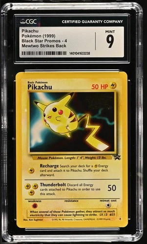 CGC 9 MINT Pikachu 4 MEWTWO STRIKES BACK WB Black Star PROMO Pokemon Card 238