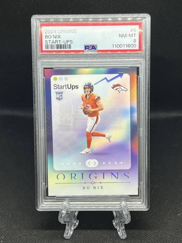 2024 Panini Origins- Bo Nix RC Start Ups PSA 8