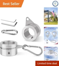 Durable 360 Degree Stainless Steel Flag Pole Rings - Fits 0.75 to 1 Inch Poles