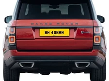 4D 6mm Black Acrylic REAR  YELLOW Number Plate 100% road legal dvla registered